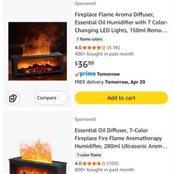 Flame Fireplace Aroma Diffuser