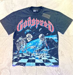 Godspeed Skeleton Chess Shirt Size Small