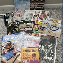 Lot Of Knitting and crochet books and leaflets