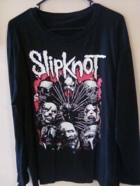 ๐ฅONLY $20!! EXX NEW FLAWLESS COLLECTIBLE LG BLK SLIPKNOT 100 COTTON HEAVYWEIGHT LONG SLEEVE SHIRT