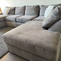 Gray Sectional Sofa Couch Sala Double Chaise 
