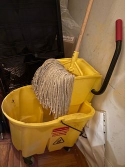 Mop bucket with mop pole