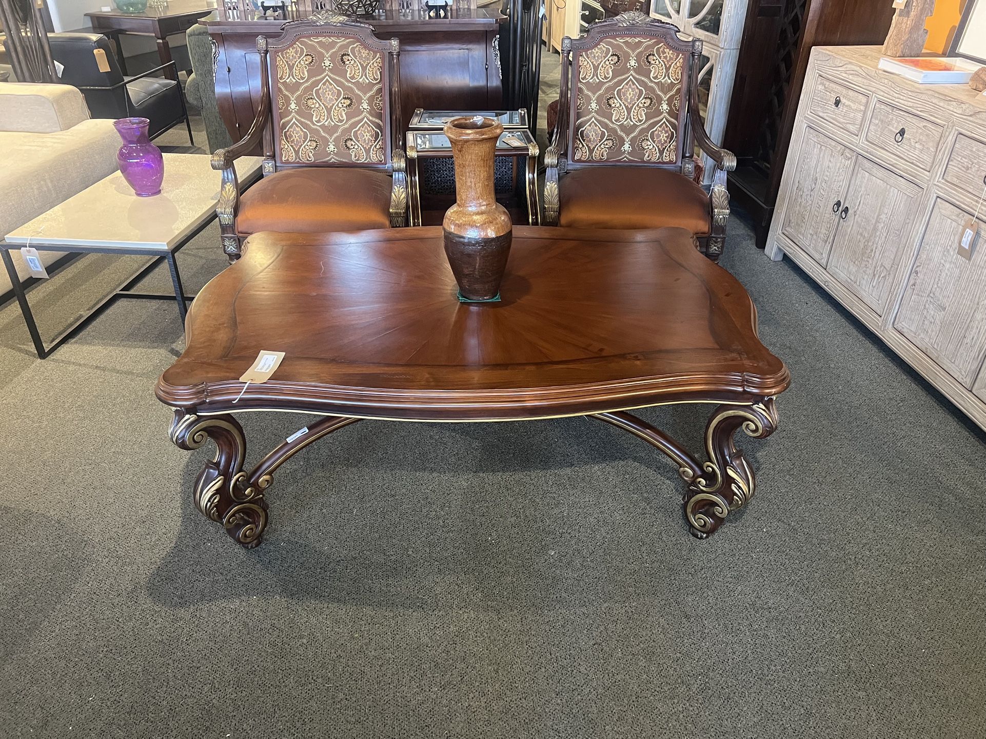Coffee Table: Louis XV Style Wood Coffee Table SKU GWLASK