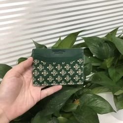 Bonnie Clyde Green Leather Card Holder Wallet”