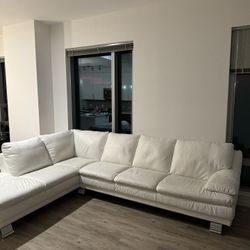 Kanes Furniture white Leather Couch