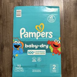Pampers Diapers - Baby Dry - Size 2, 112 Count