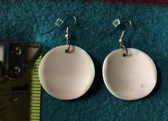 Pink murex shell earrings, rare