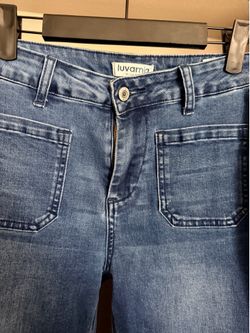 Small flare jeans front pockets high waste