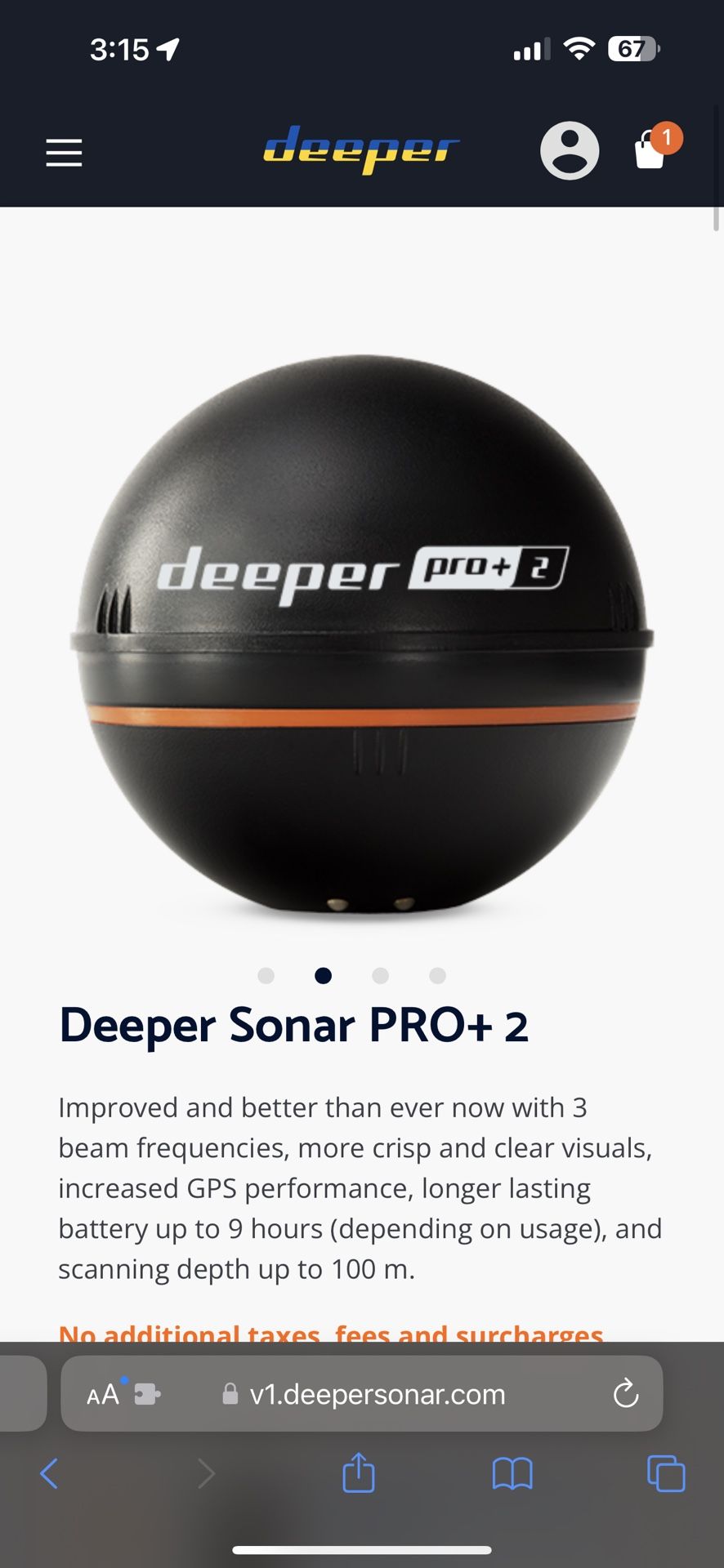 Castable Fish Finder. Deeper Pro Plus 2