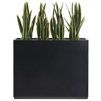 EDYO LIVING Rectangle 38-in W x 10-in L Black Metal Indoor/Outdoor Planter(HCMP001-1-BLK)
