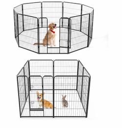 Black Metal Pet Playpen Exercise Pen 40”H