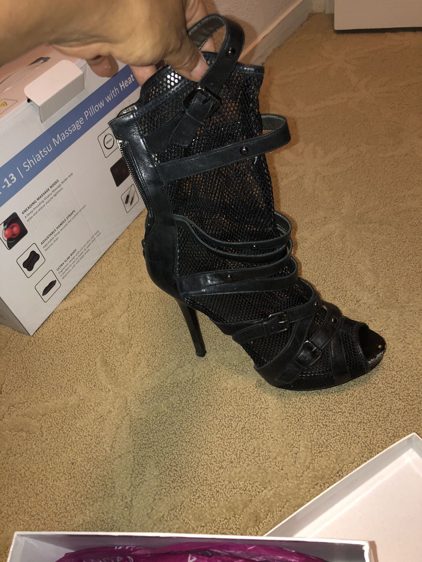 Guess gladiator fishnet shoes size 10