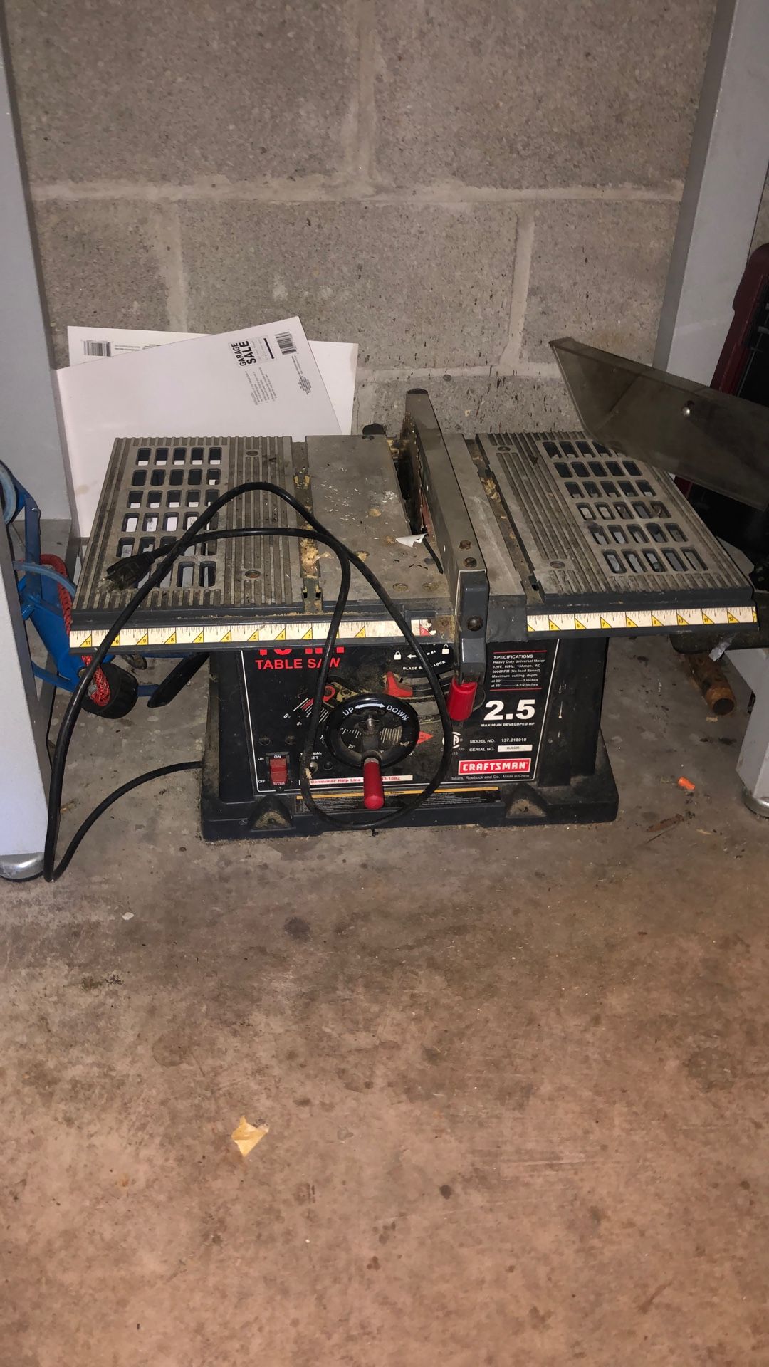 Craftsman table saw