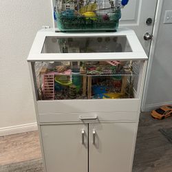 Huge Hamster Cage With Storage Cabinet And Extras