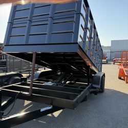 2025 Carson Trailer Black Dump Trailer 7’ X 14’ 12K GVWR