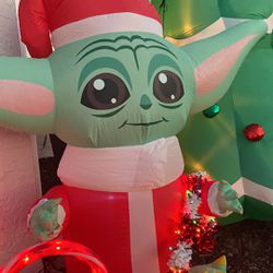 Christmas Inflatables Star Wars Death Vader And GROGU