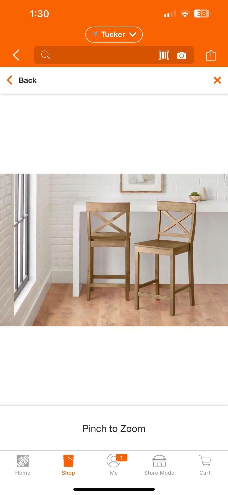 23.23 in. Cedarville Patina Oak Finish Counter Stools with Cross Back (Set of 2)