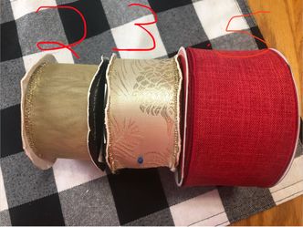 Variety of wired Christmas ribbon