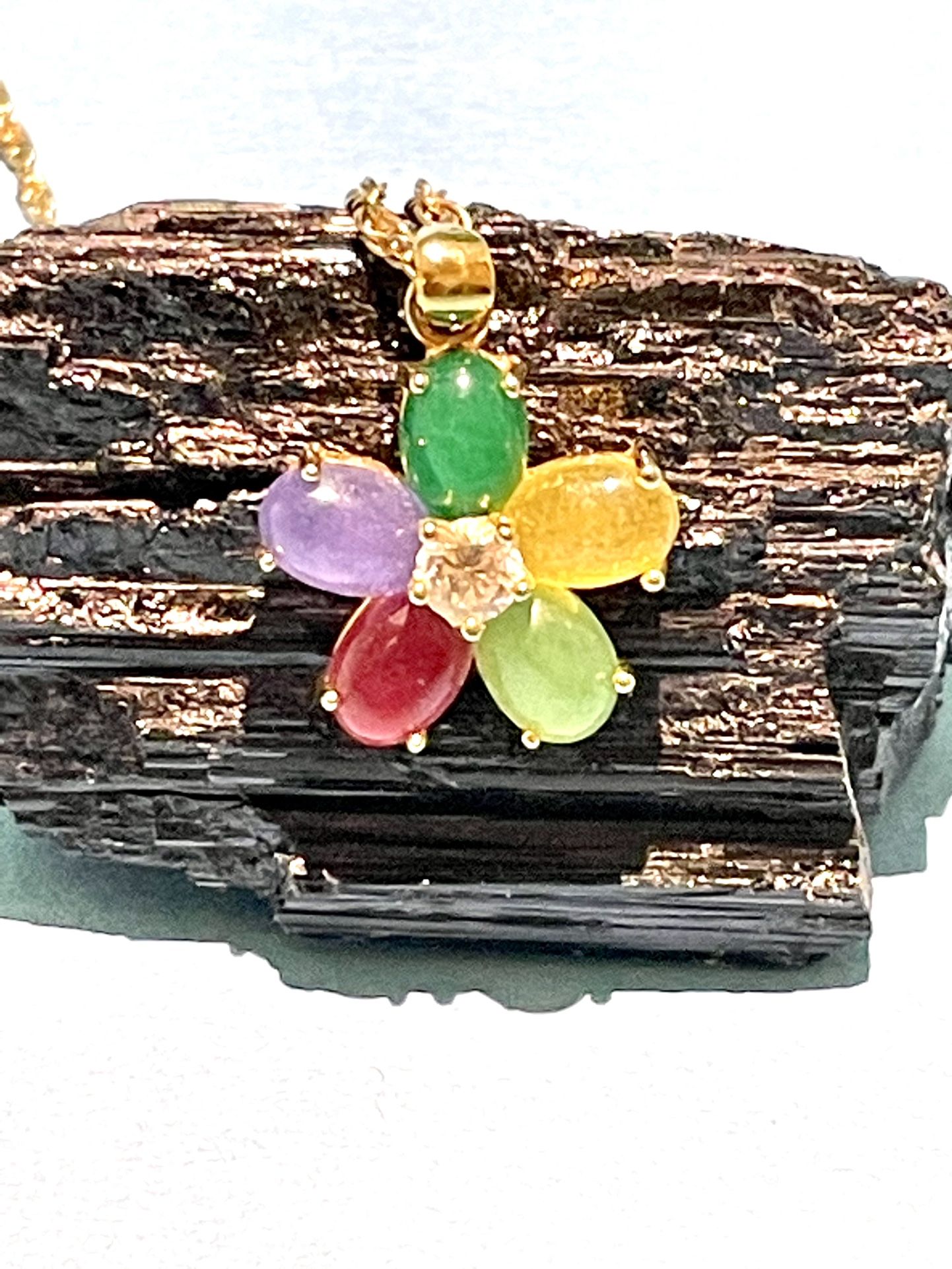 18k CP Jade Floral Necklace