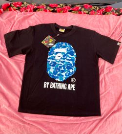 Bape Black Tee Blue Camo Ape