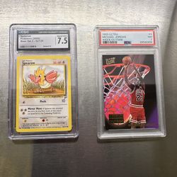 1993 Jordan Ultra Psa 7 & 2000 Base Set 2 Spearow CGC 7.5
