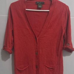 Eddie Bauer Maroon  Button Up Cardigan Size M Women's 