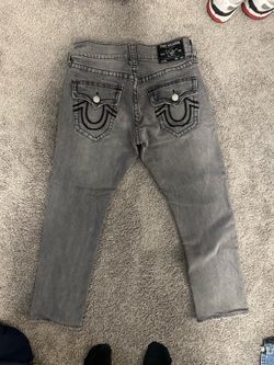 True religion men’s Ricky relaxed straight grey and black jeans size 28x30