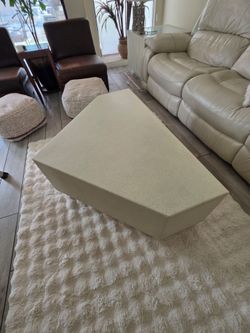 Modern Stone-Textured Coffee Table and Lighted Side Table Set