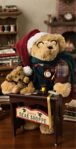 Rare Dan Dee Collector's Choice 28” Christmas "Santa’s Bear Shoppe" Large Holiday Display Teddy Bear Figurine