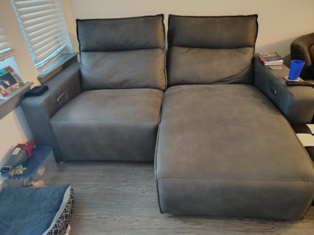 Modular Electric Recliner/Chaise Loveseat Combo