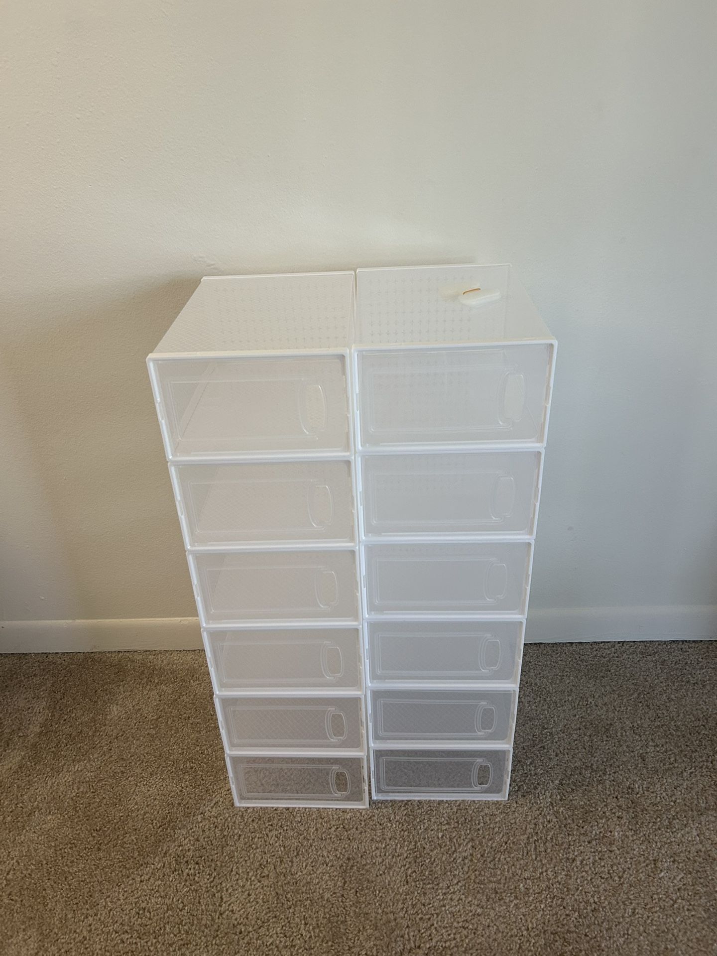 12 Pack Large Modular Clear Plastic Stackable