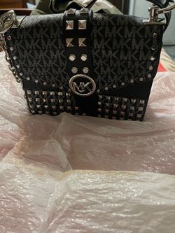 New Michael Kors Studded Monogram Crossbody Bag