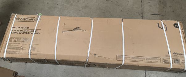 Kidkraft Ainsley Wooden Outdoor Swing Set with Slide and Rock Wall