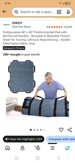 Bed Pad with Handles and Reusable Chucks