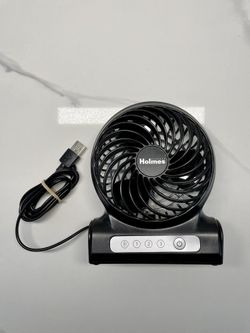 Holmes HPF0467WU 4" Personal Fan Rechargeable Battery Operated - Black