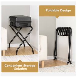 Luggage Rack, Metal Foldable Suitcase Stand for Guest Room
