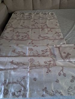 Curtain Squirrel and Bird Print Grommet
