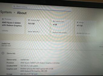 Dell G15 gaming laptop 16gb DDR5 Ram RTX 3050  perfect