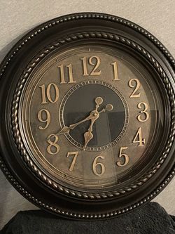 Large Brown & Gold Wall Clock, works