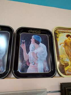 Vintage Coca Cola Serving Tray 1920s Style Flapper Advertising Collectible Art