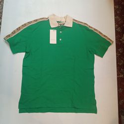 Green G  G Logo Sleeve Pique Shirt X L