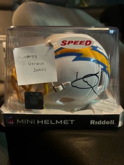 Autographed Derwin James mini Riddell helmet