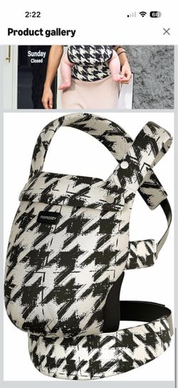Momcozy Baby Carrier Houndstooth Pattern
