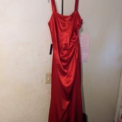 Red Formal Satin Dress