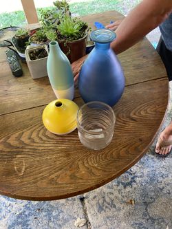 Glass Vases and a candle holder