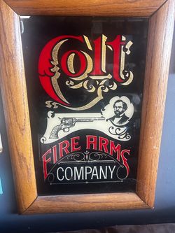 Colt Fire Arms Company Framed Mirror Sign