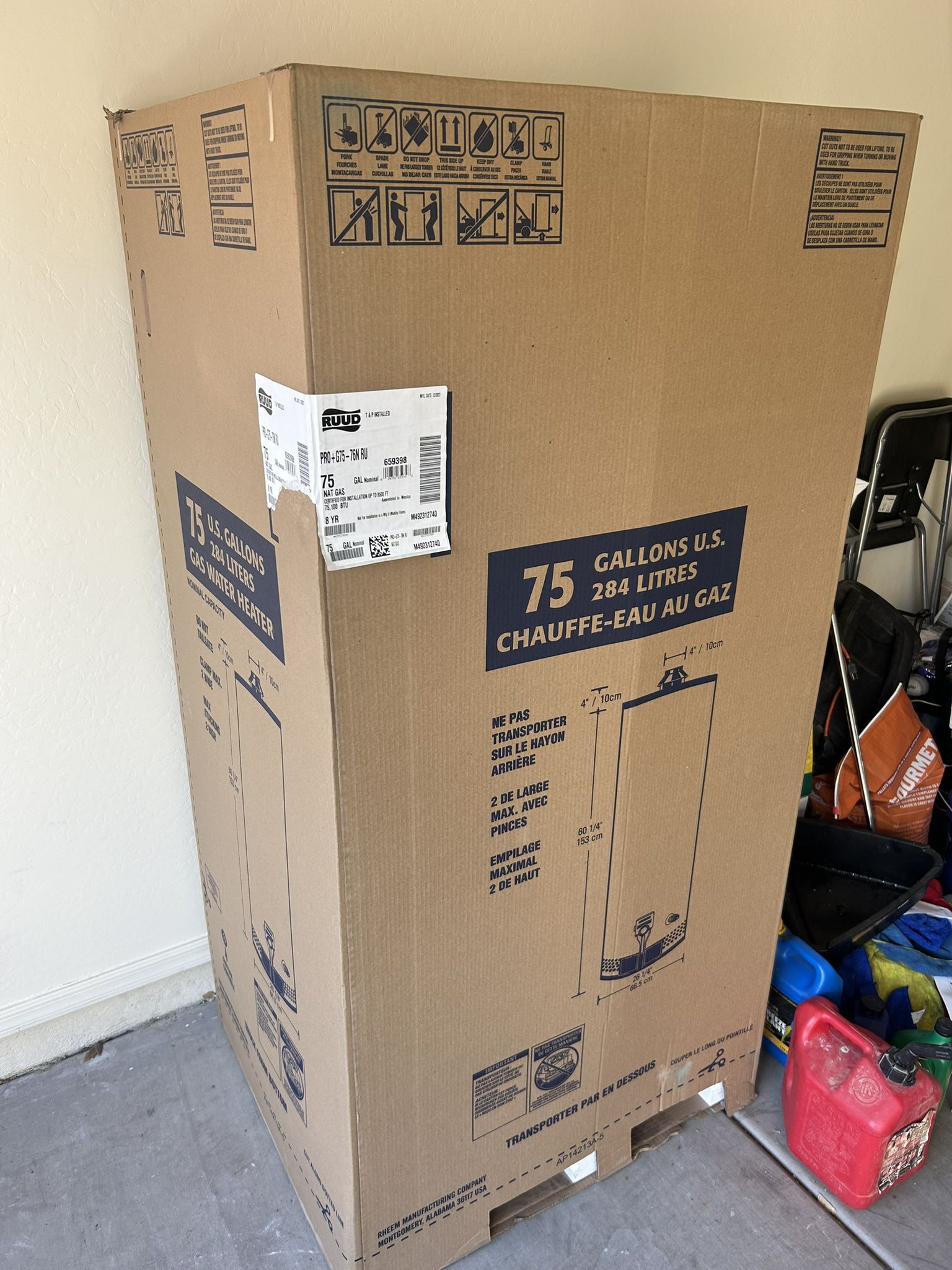 75 Gallon Gas Water Heater Brand New In The Box 