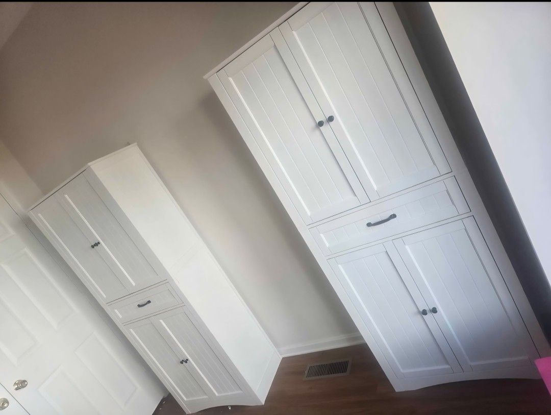 2 White Cabinets