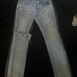 Purple jeans light blue