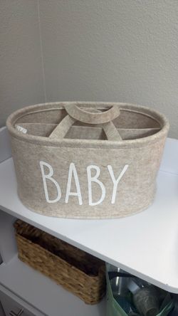 Baby Felt Diaper Caddy Organizer – Neutral Beige